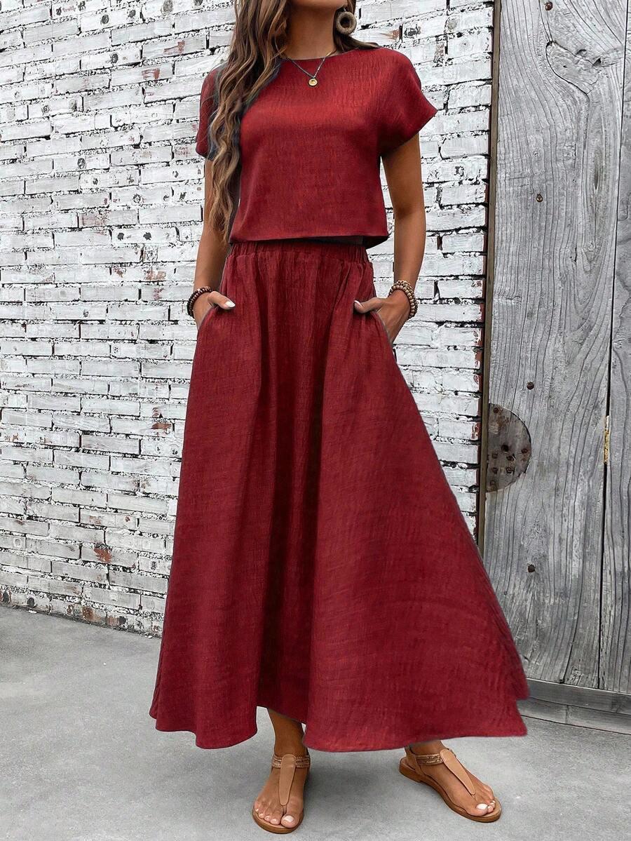 EMERY ROSE KOMPLET SPÓDNICA BLUZKA S06__XL