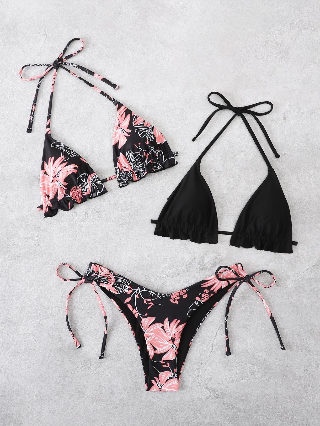 SHEIN TRZYCZĘŚCIOWY STRÓJ KĄPIELOWY KOMPLET S09__XL