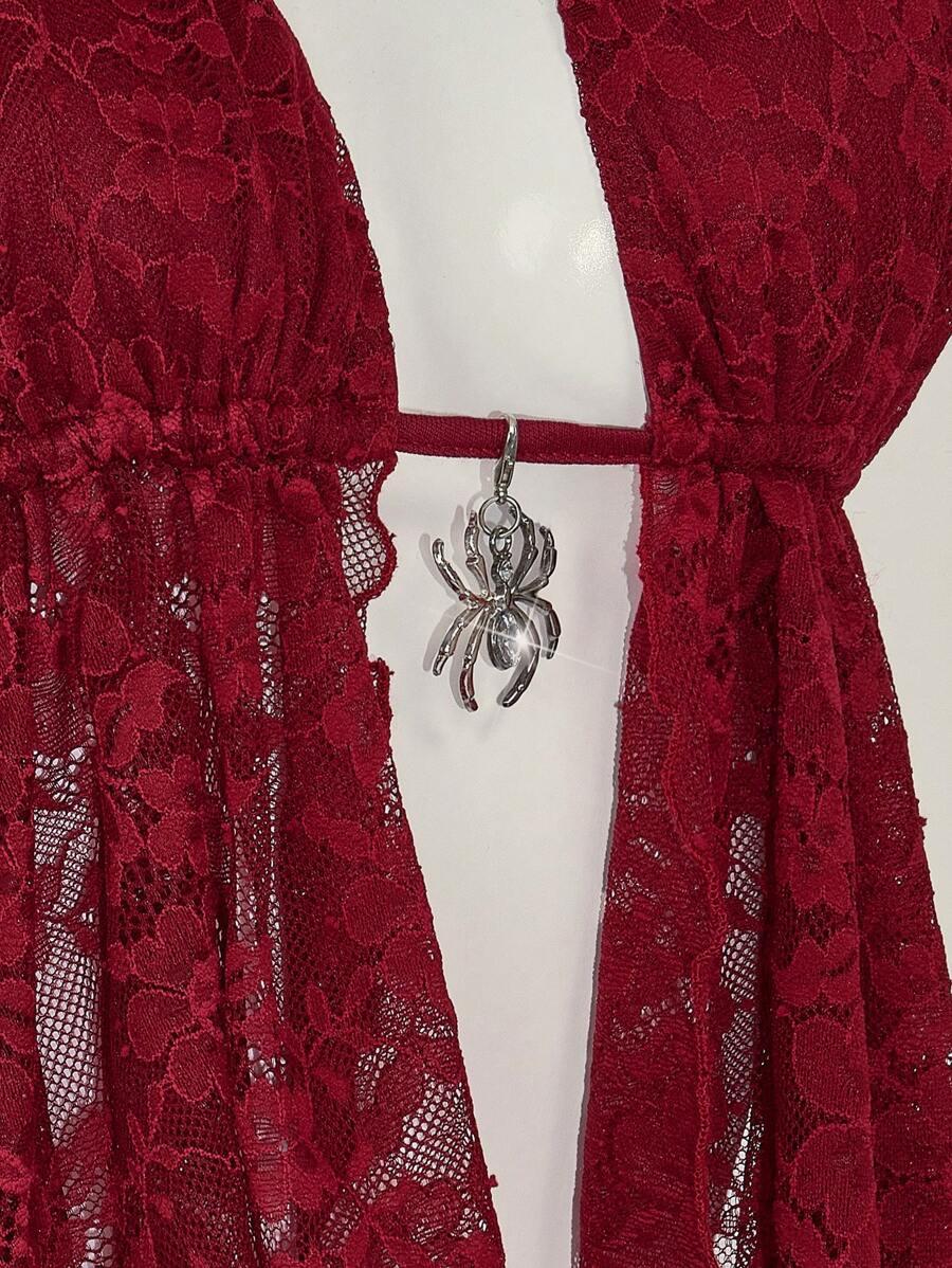 SHEIN KORONKOWY TOP ODKRYTE PLECY