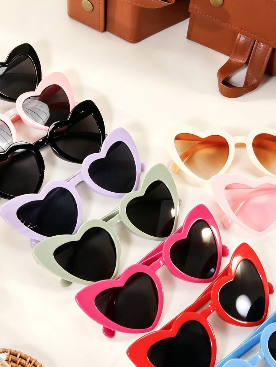 SHEIN ZIELONE OKULARY KSZTAŁT SERCA S07