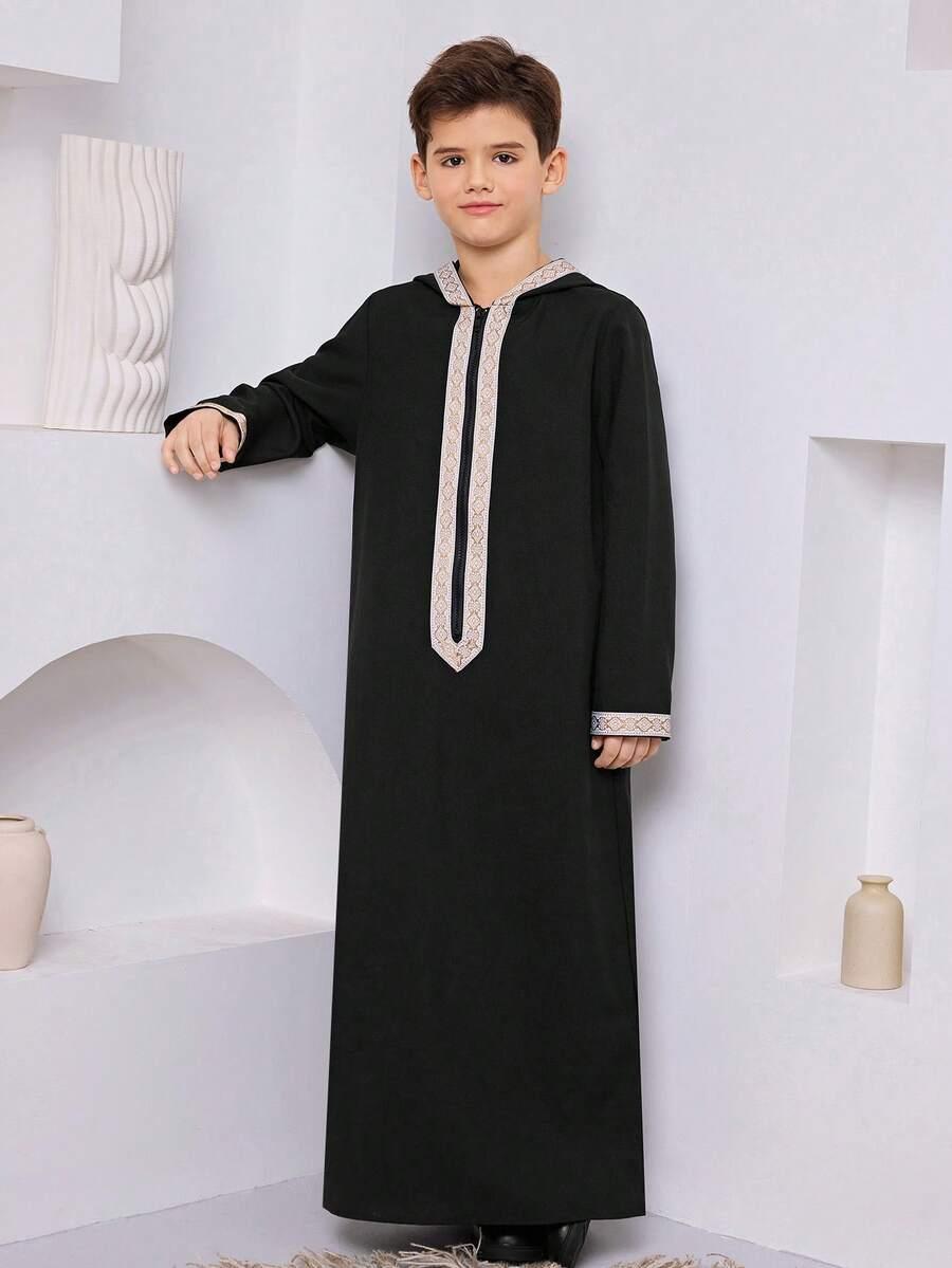 SHEIN CZARNA DŁUGA KOSZULA Z KAPTUREM S06__140-146
