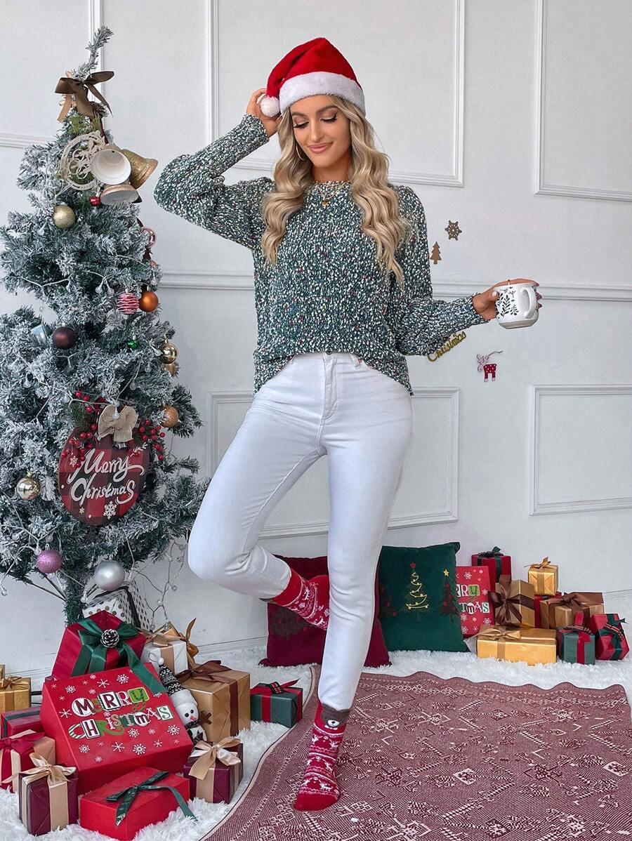 SHEIN ZIELONY SWETER STÓJKA BDD__S