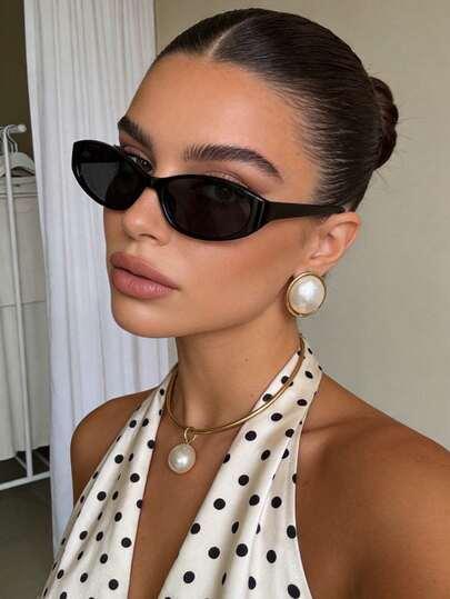 SHEIN CZARNE OKULARY PRZECIWSŁONECZNE S07__