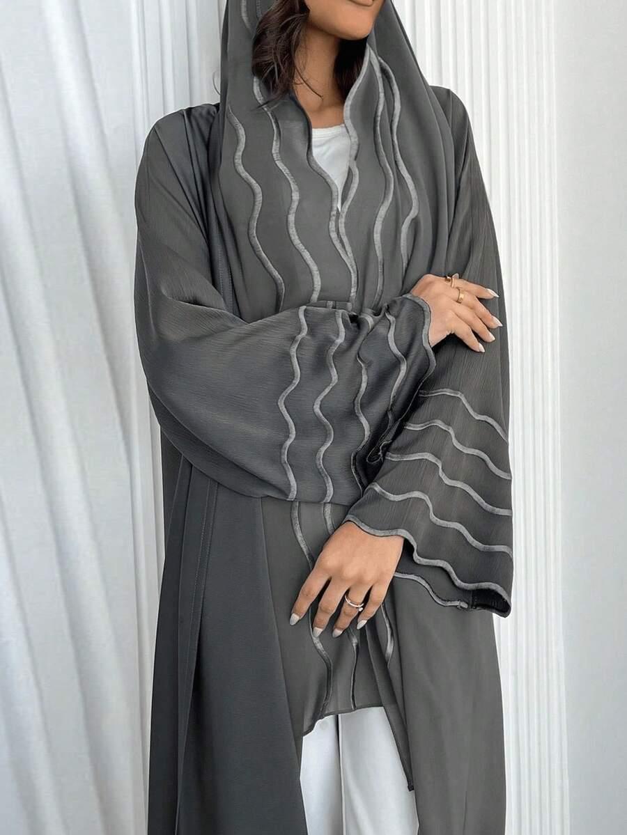 SHEIN SZARA NARZUTKA CHUSTA KOMPLET S06__L