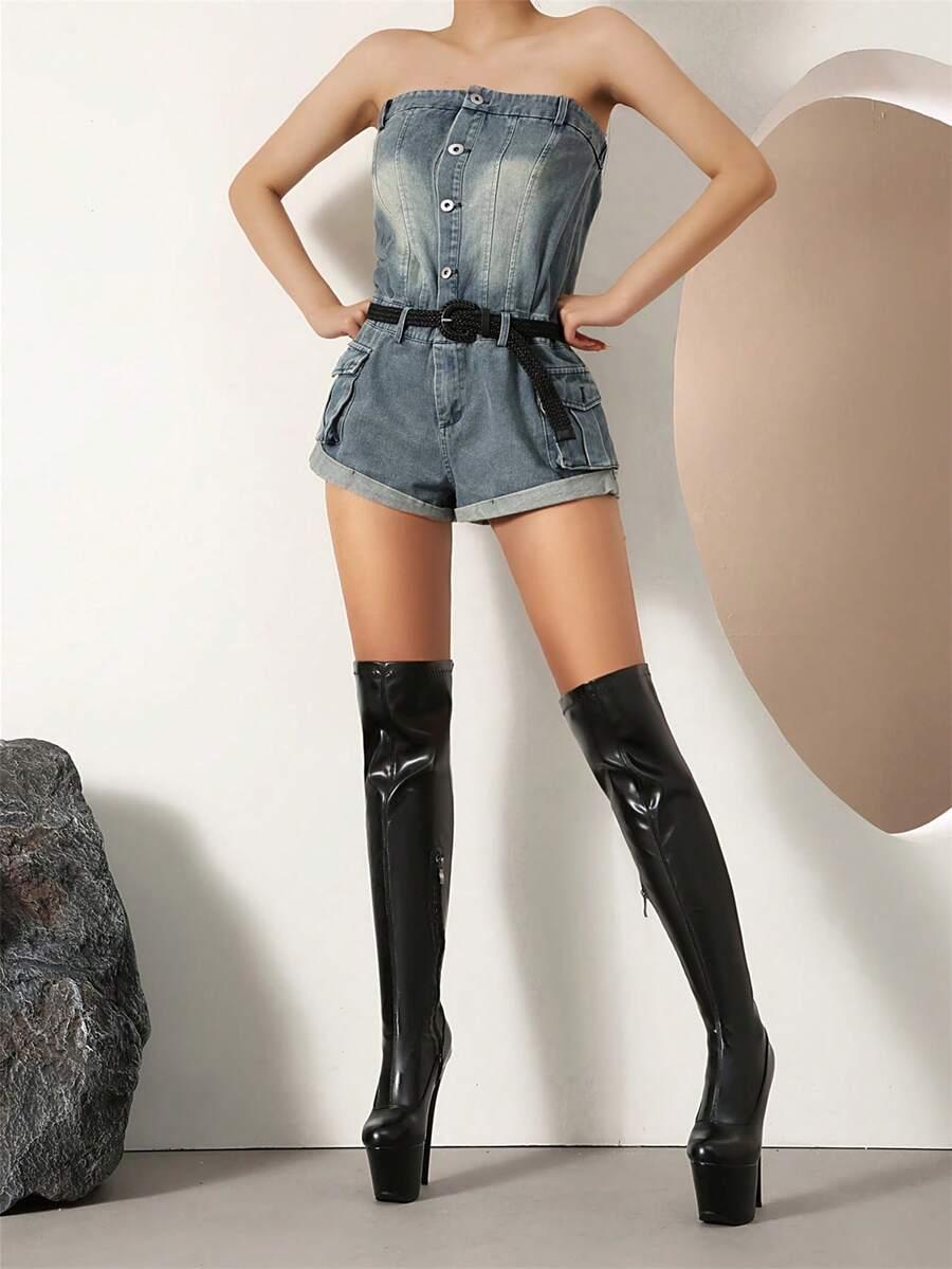 SHEIN CZARNE KOZAKI IMITACJA SKÓRY W01__36