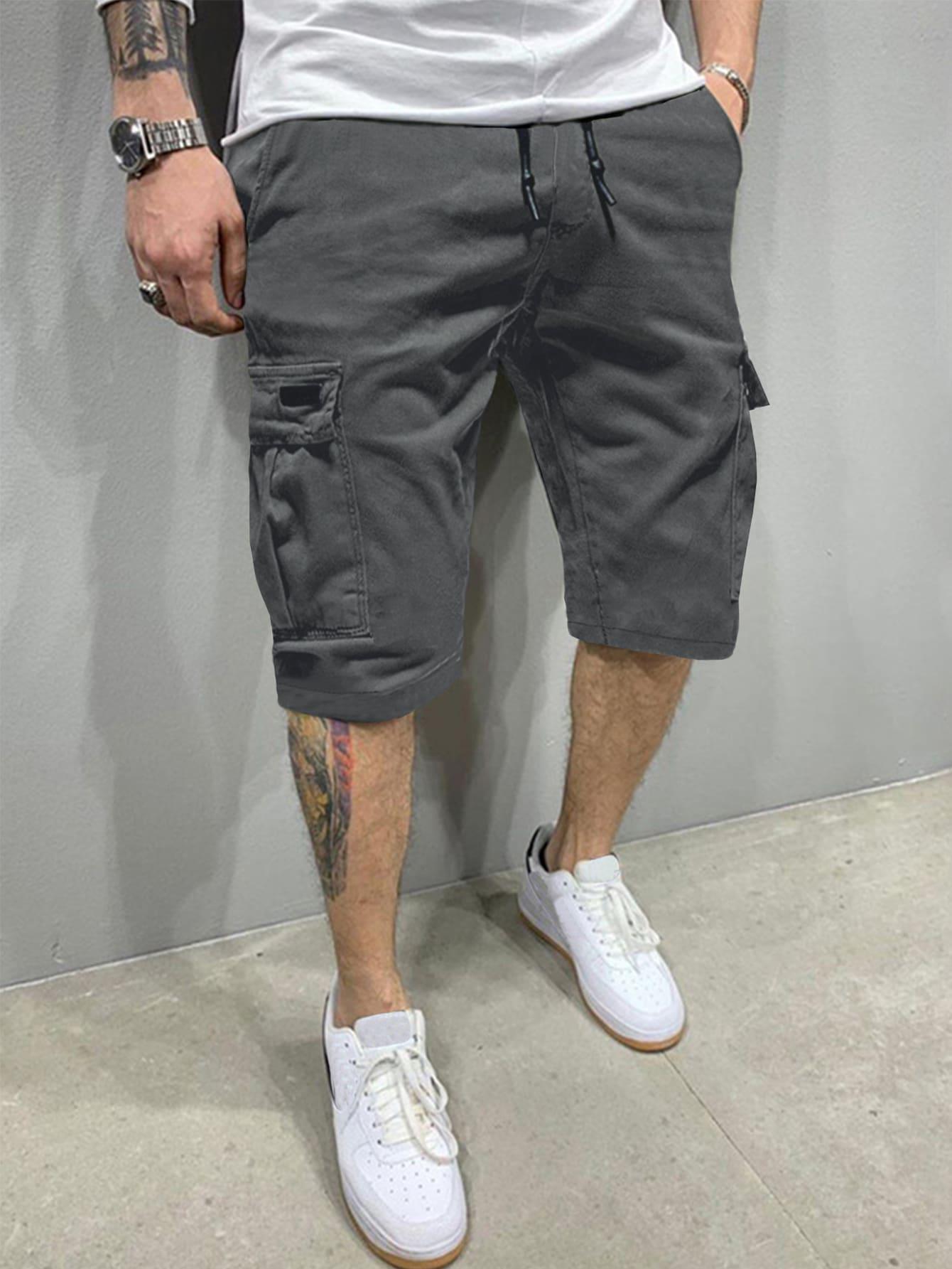 SHEIN SZARE SPODENKI KIESZENIE PK01__XXL