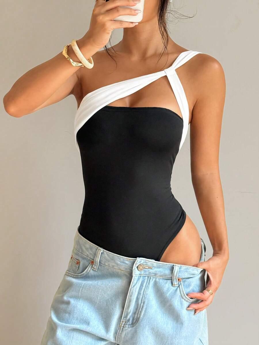 EGRLERA CZARNE BODY ASYMETRYCZNY DEKOLT S09__XS