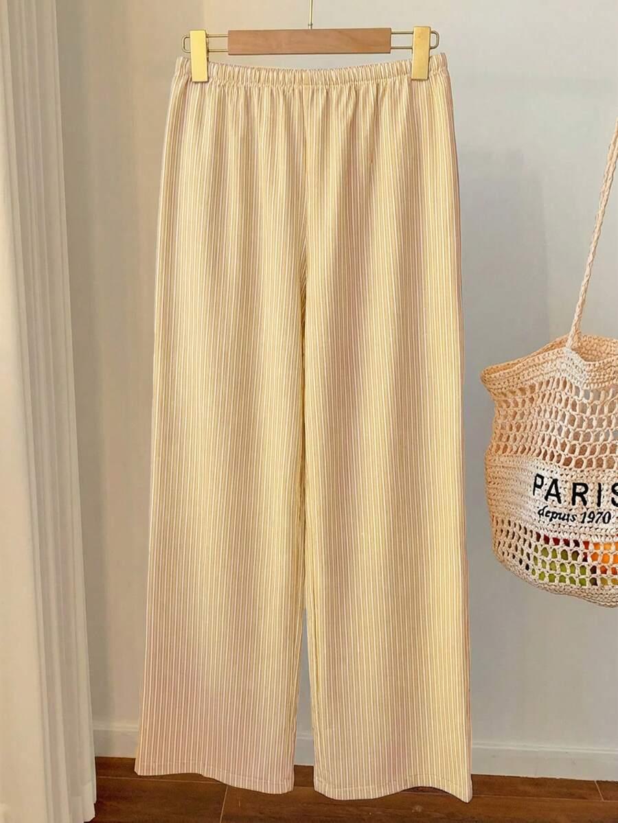 SHEIN LUŹNE SPODNIE W PASKI S06__L