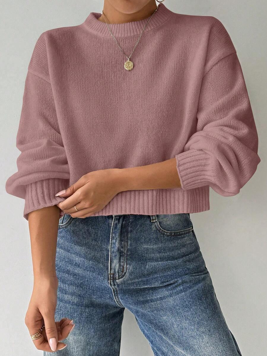 SHEIN RÓŻOWY SWETER OKRĄGŁY DEKOLT S06__M