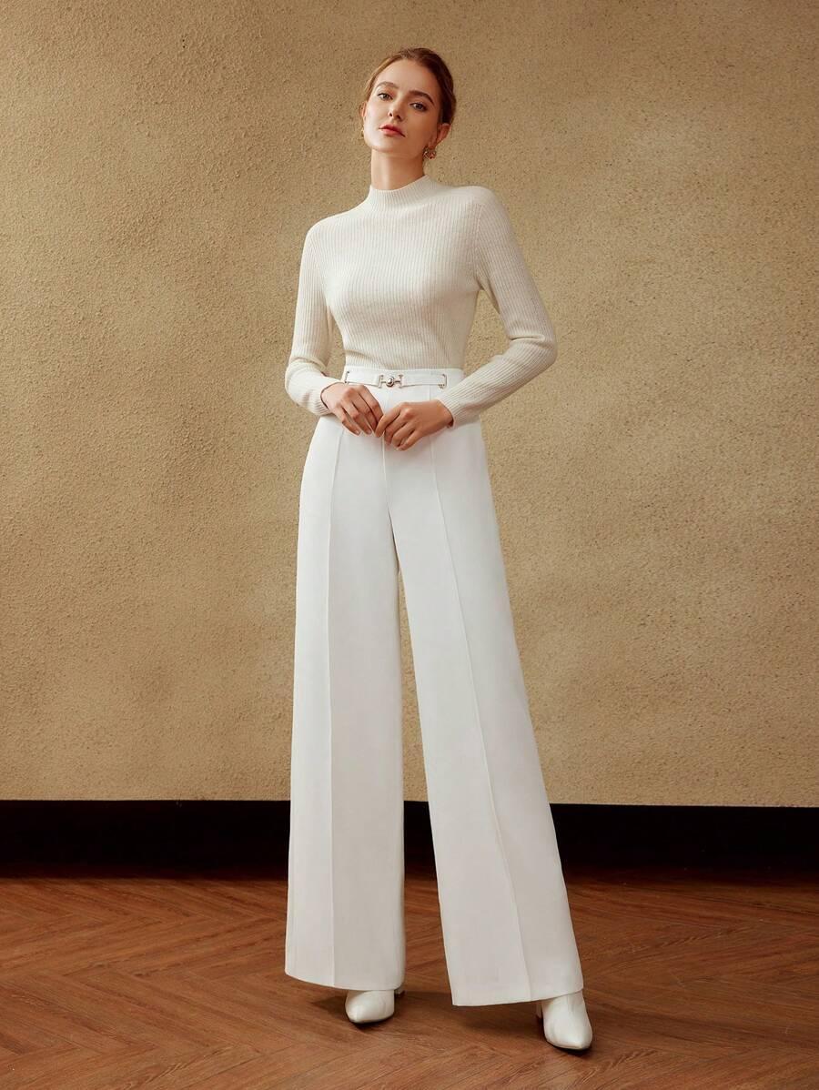 MOTF ELEGANCKIE BIAŁE SPODNIE S06__M
