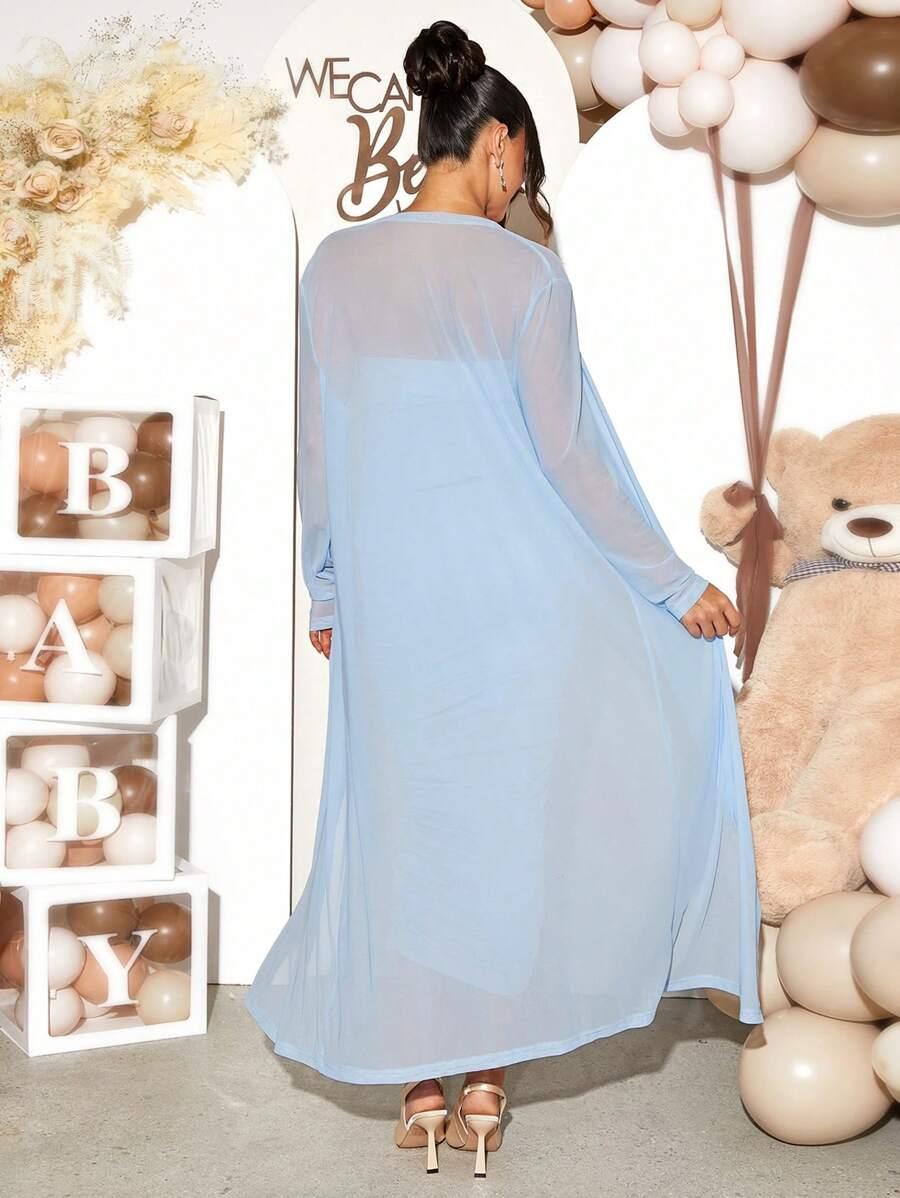 SHEIN CIĄŻOWY KOMPLET SUKIENKA NARZUTKA S06__L