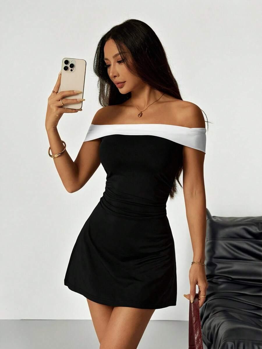 SHEIN CZARNA MINI SUKIENKA S06__S