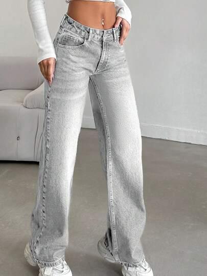SHEIN SZARE SPODNIE JEANS S06__XS