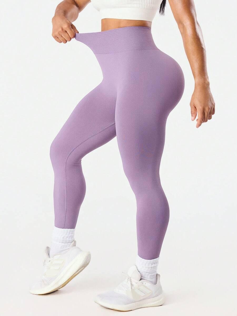 SHEIN FIOLETOWE SPORTOWE LEGGINSY PK01__L