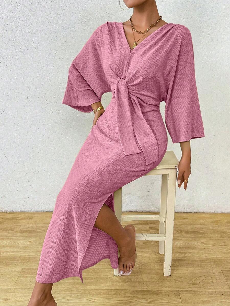 SHEIN RÓŻOWA SUKIENKA MAXI S06__L