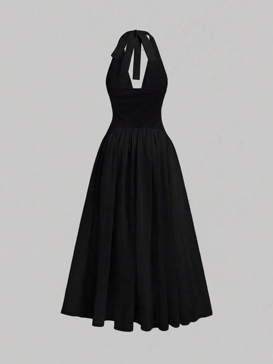 SHEIN CZARNA MAXI SUKIENKA S06__M