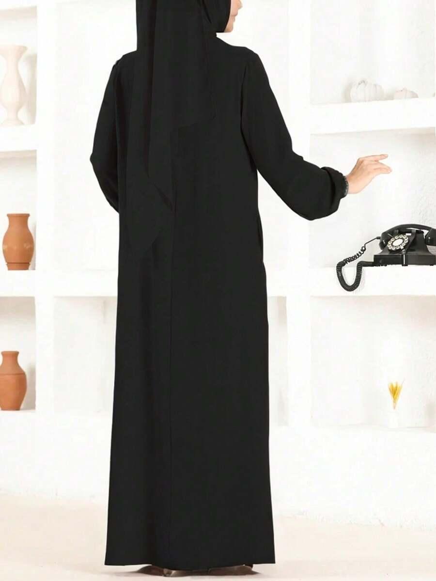 SHEIN CZARNA SUKIENKA MAXI ZDOBIENIE S06__M