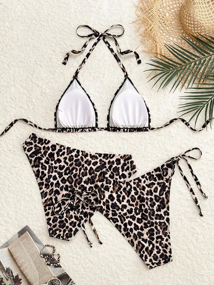 SWIM VCAY TRZYCZĘŚCIOWY KOMPLET BIKINI ANIMAL PRINT S09__46