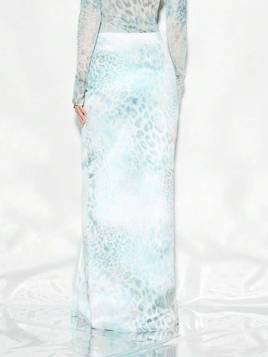 KIZN MAXI SPÓDNICA ANIMAL PRINT S06__S