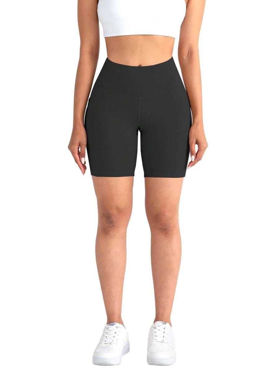 SHEIN CZARNE SPODENKI KIESZENIE S06__L