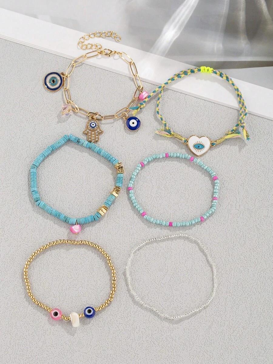 SHEIN ZESTAW BRANSOLETEK NA KOSTKĘ 6-PACK S07