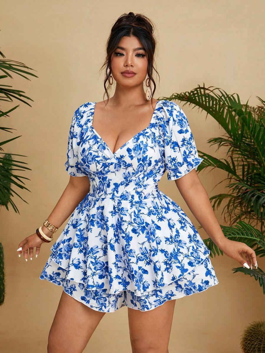 SHEIN KOMBINEZON WZÓR KWIATY S06__XXL
