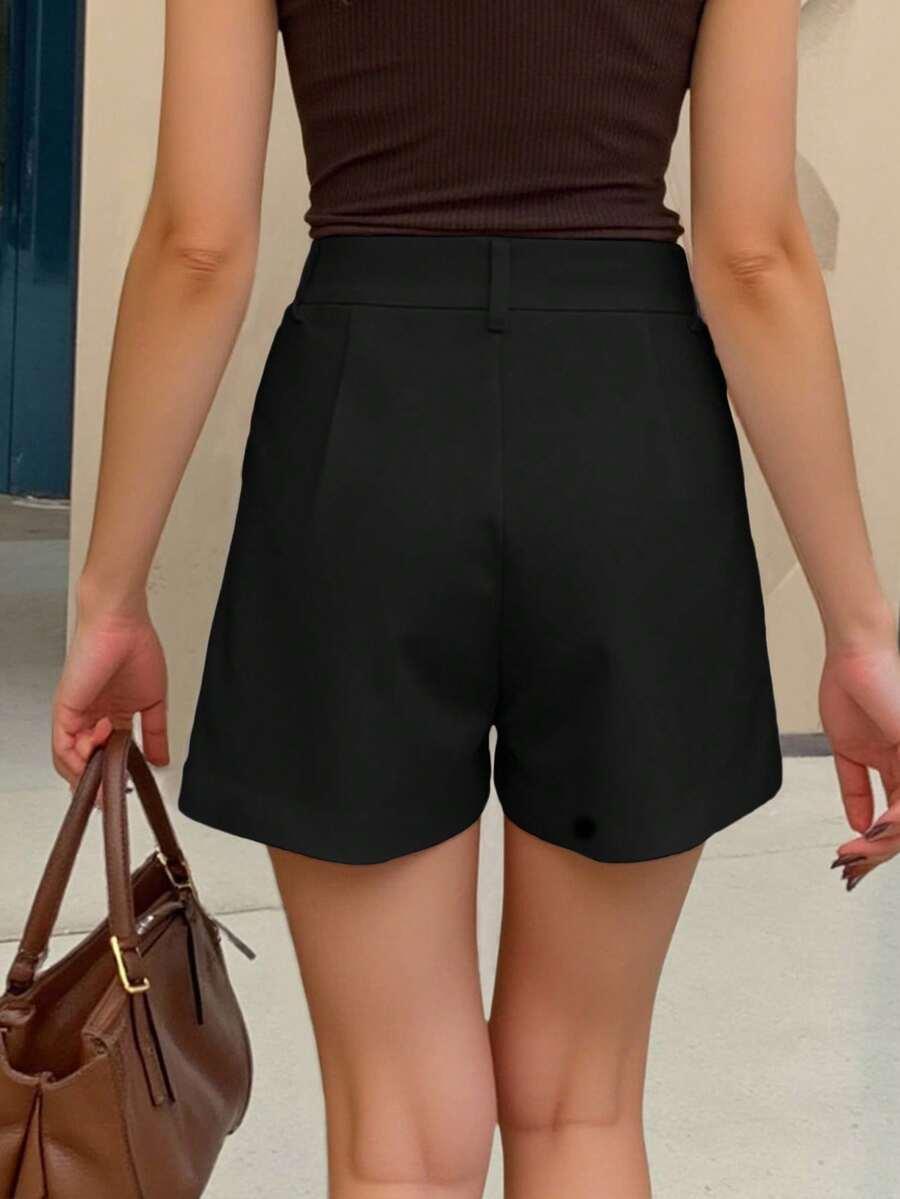 SHEIN CZARNE SPODENKI WYSOKI STAN S06__S