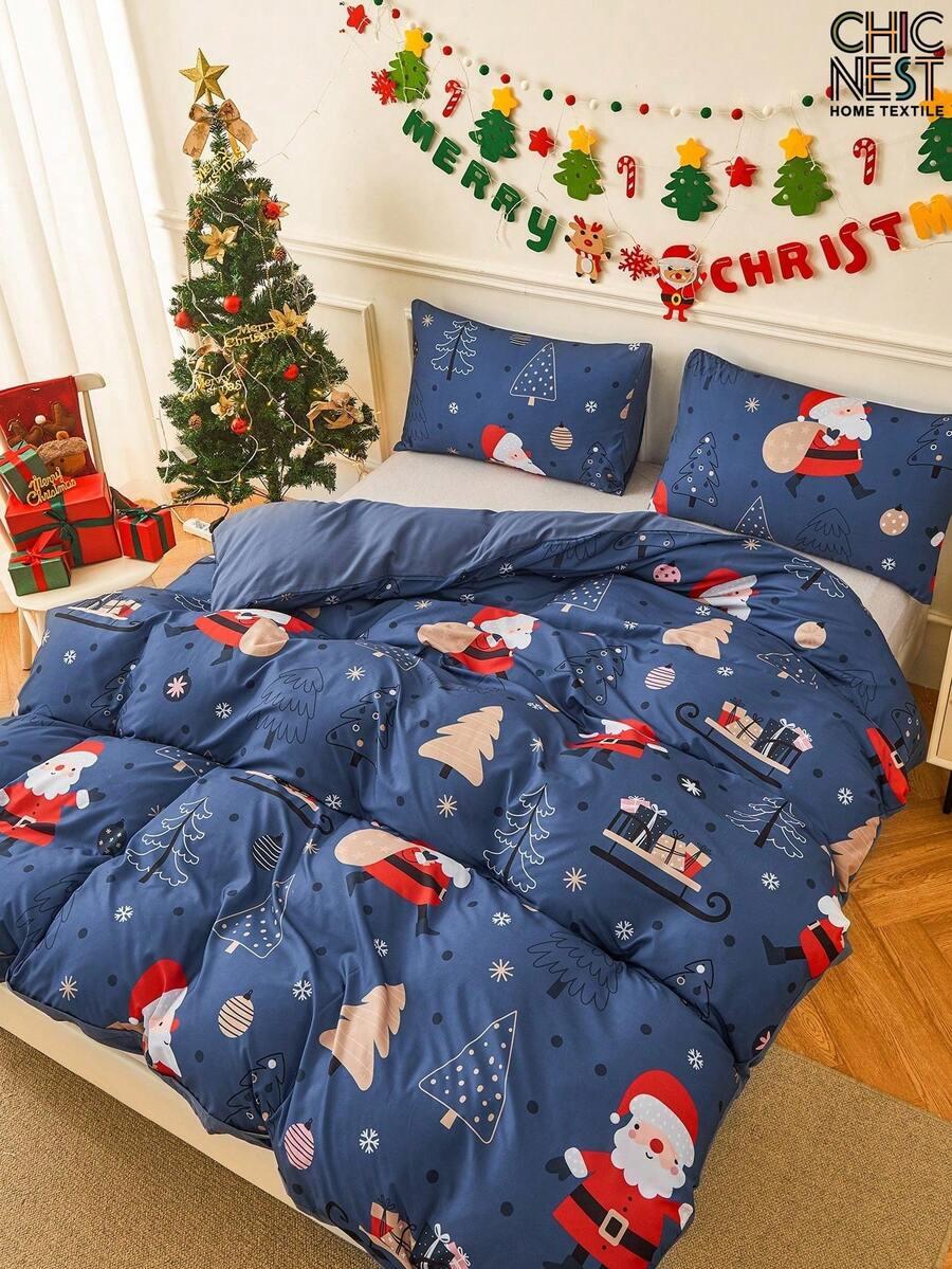 SHEIN KOMPLET POSZEWEK MOTYW ŚWIĄTECZNY 3-PACK BDD__160X220CM