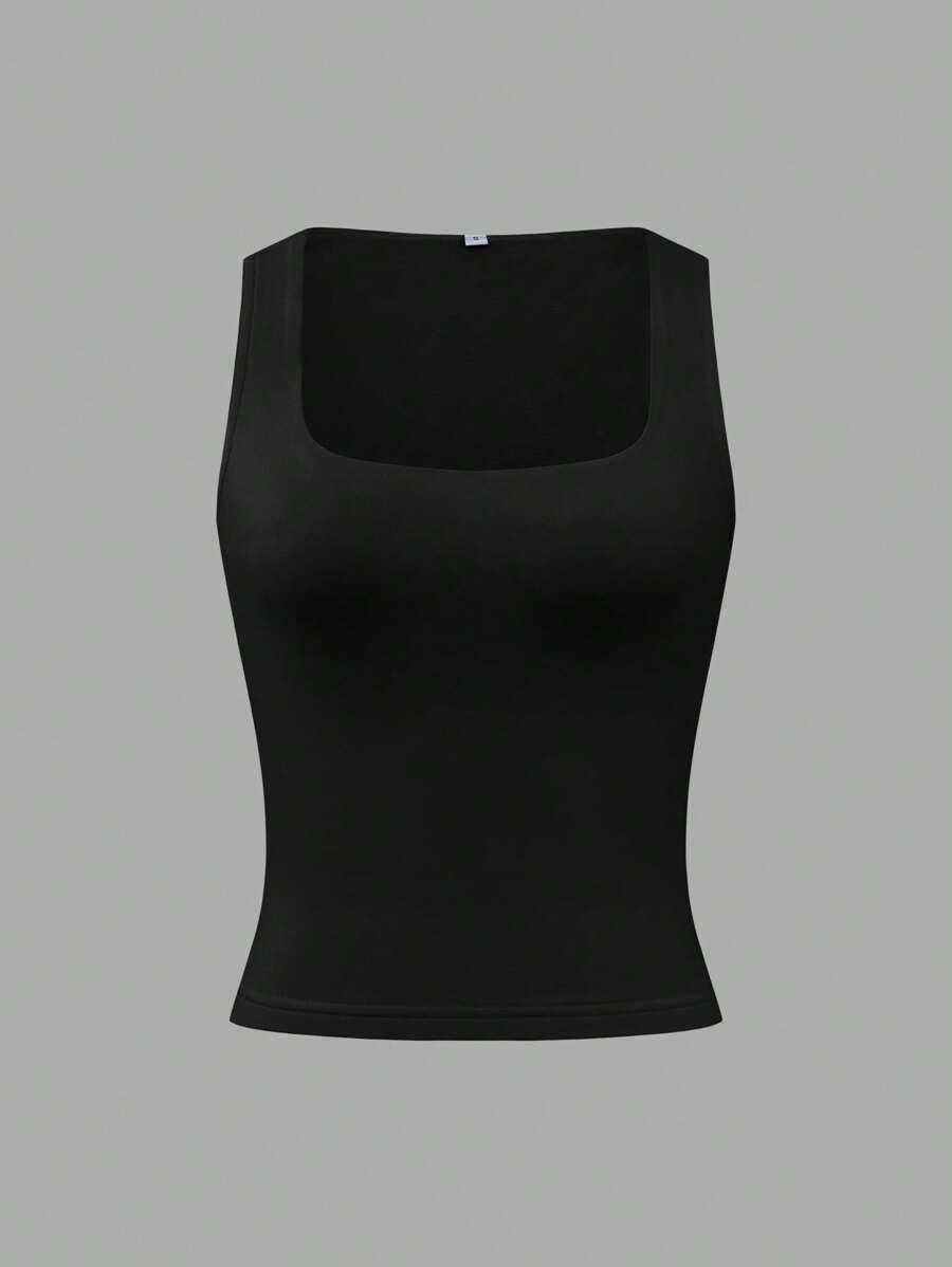 SHEIN CZARNY TOP RAMIĄCZKA S06__XS