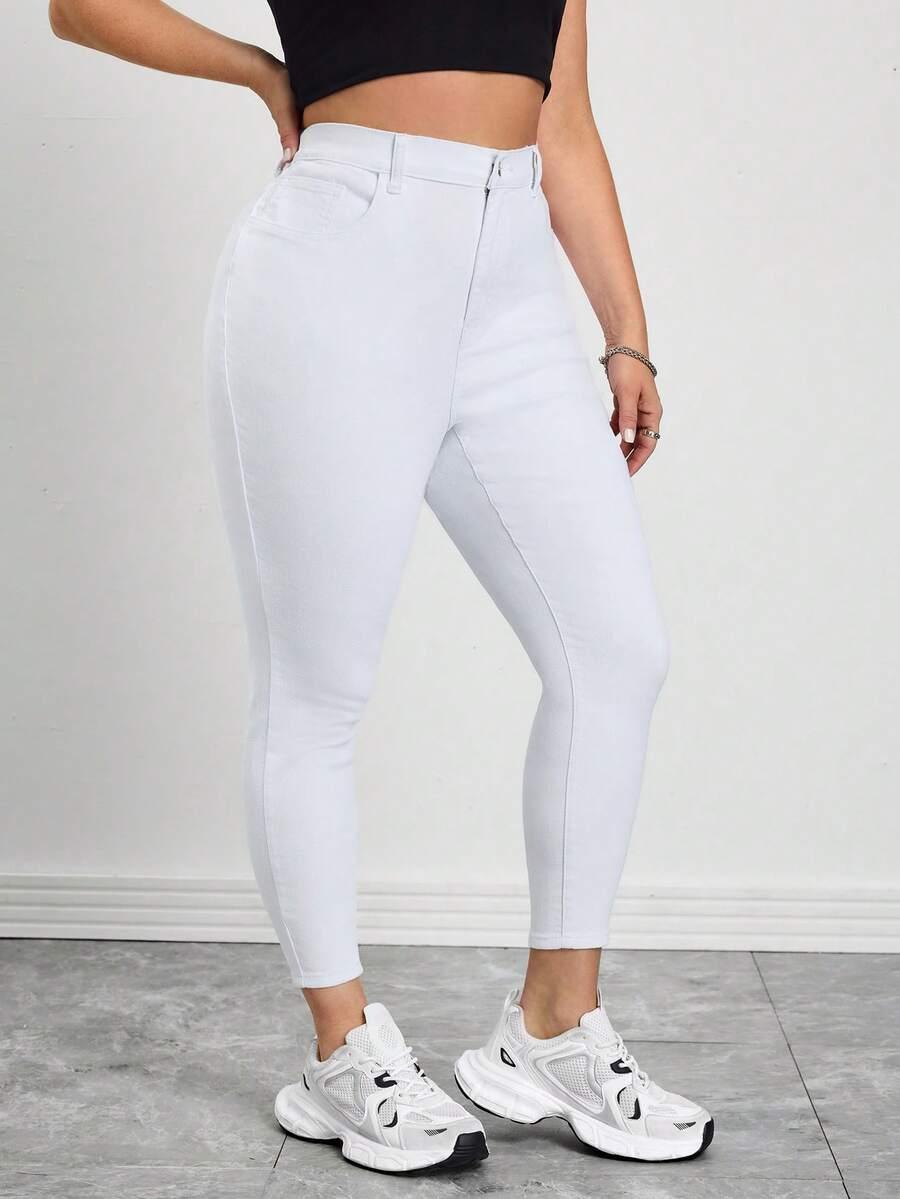 SHEIN BIAŁE SPODNIE JEANS S06__56