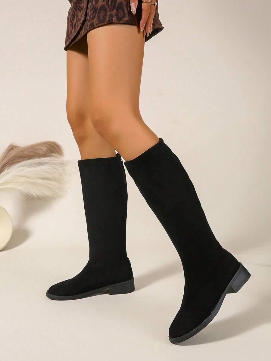 SHEIN CZARNE KOZAKI IMITACJA ZAMSZU W01__39,5