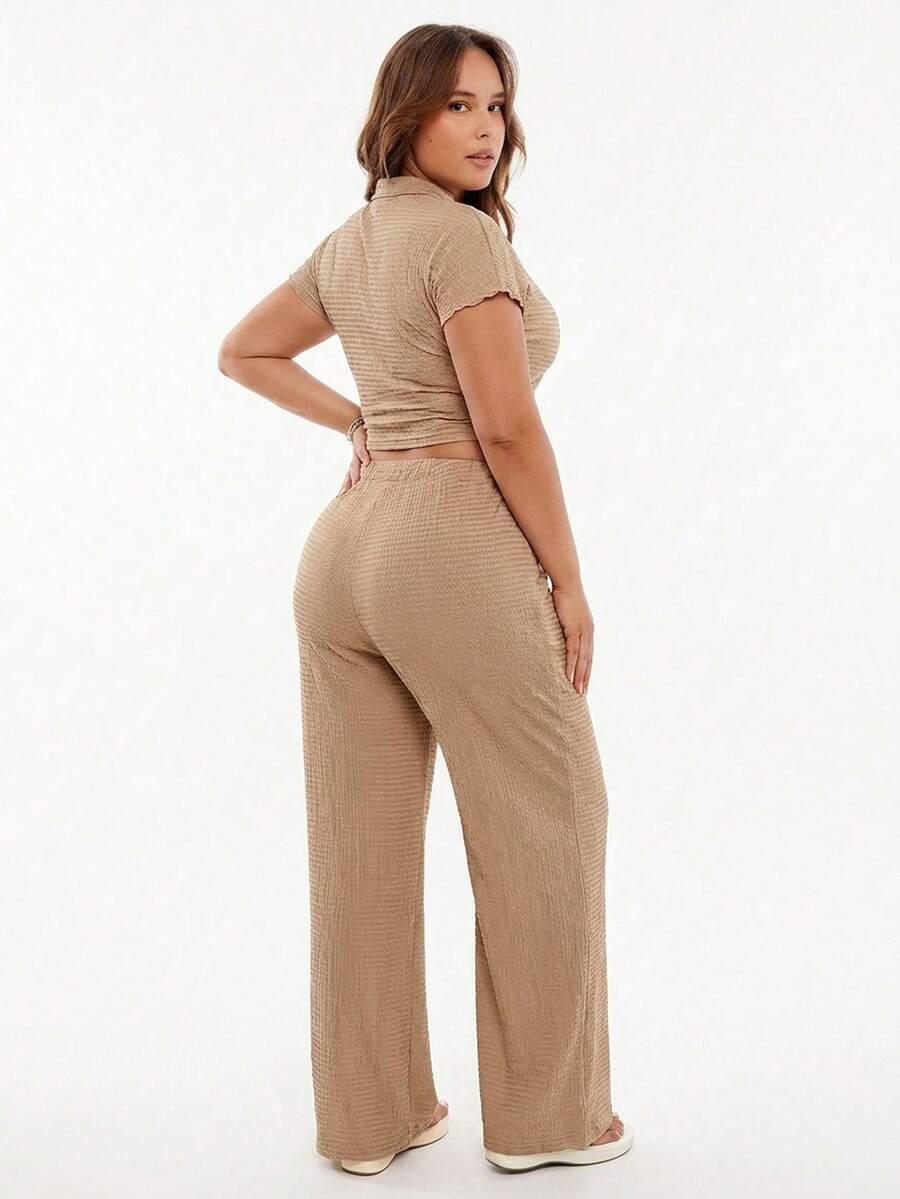 SHEIN BEŻOWE SPODNIE PROSTA NOGAWKA CASUAL S06__52