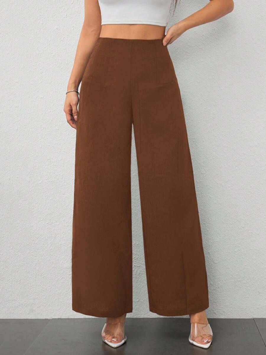 SHEIN BRĄZOWE SPODNIE CASUAL S09__XL