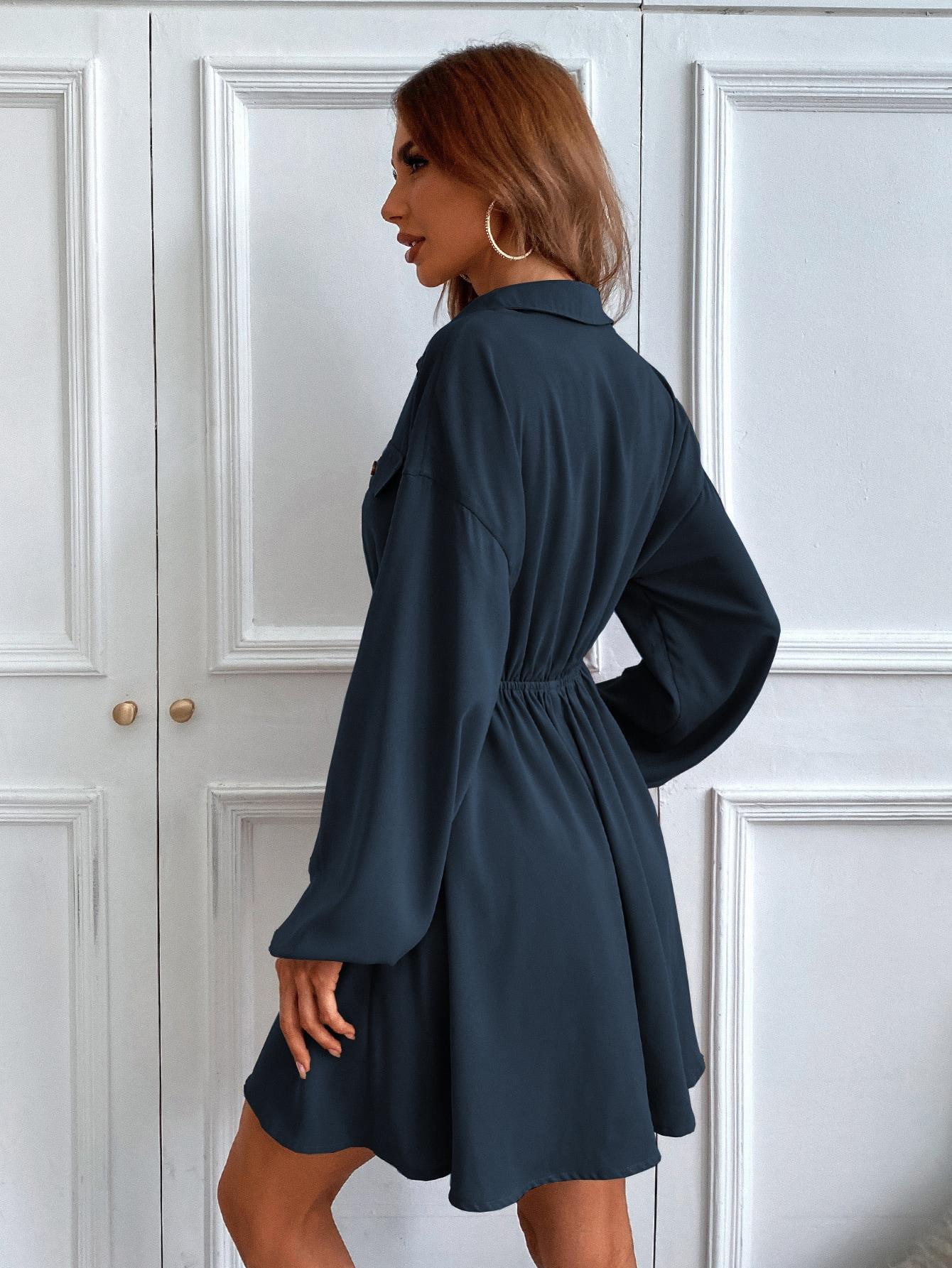 SHEIN GRANATOWA SUKIENKA GUZIKI S06__XS