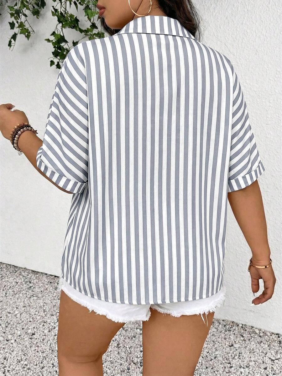 SHEIN KOSZULA W PASKI GUZIKI S06__XXL