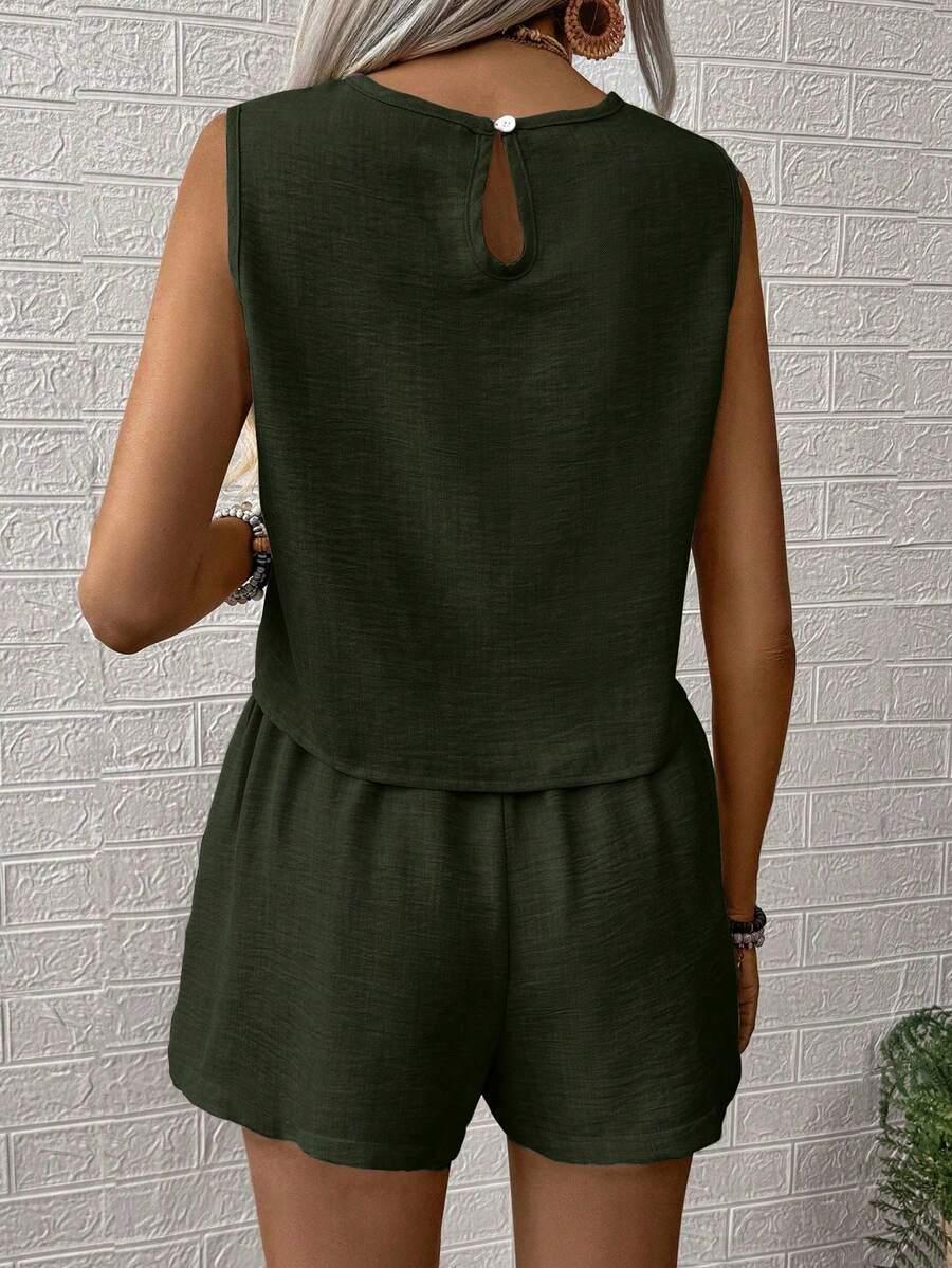 SHEIN ZIELONA BLUZKA SPODENKI KOMPLET S06__M