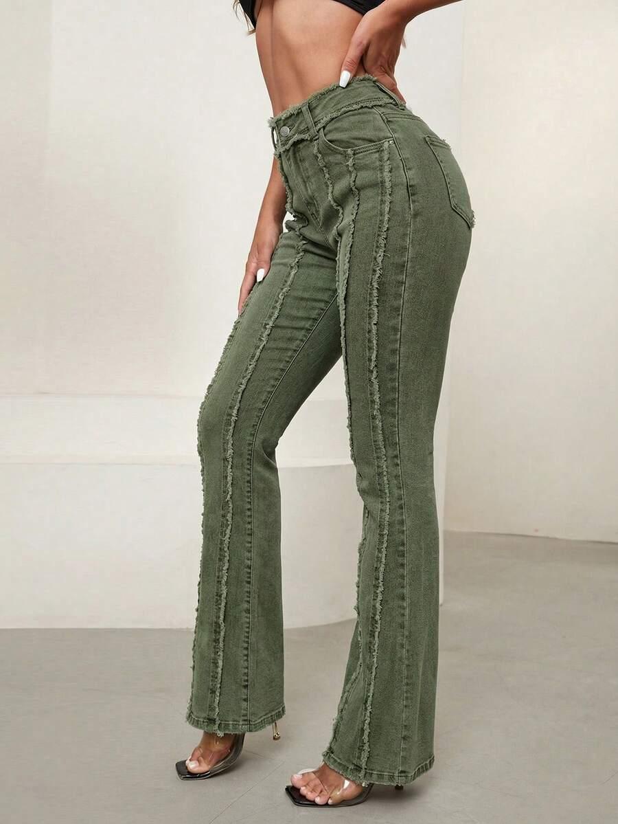 SELENZA ZIELONE SPODNIE JEANS