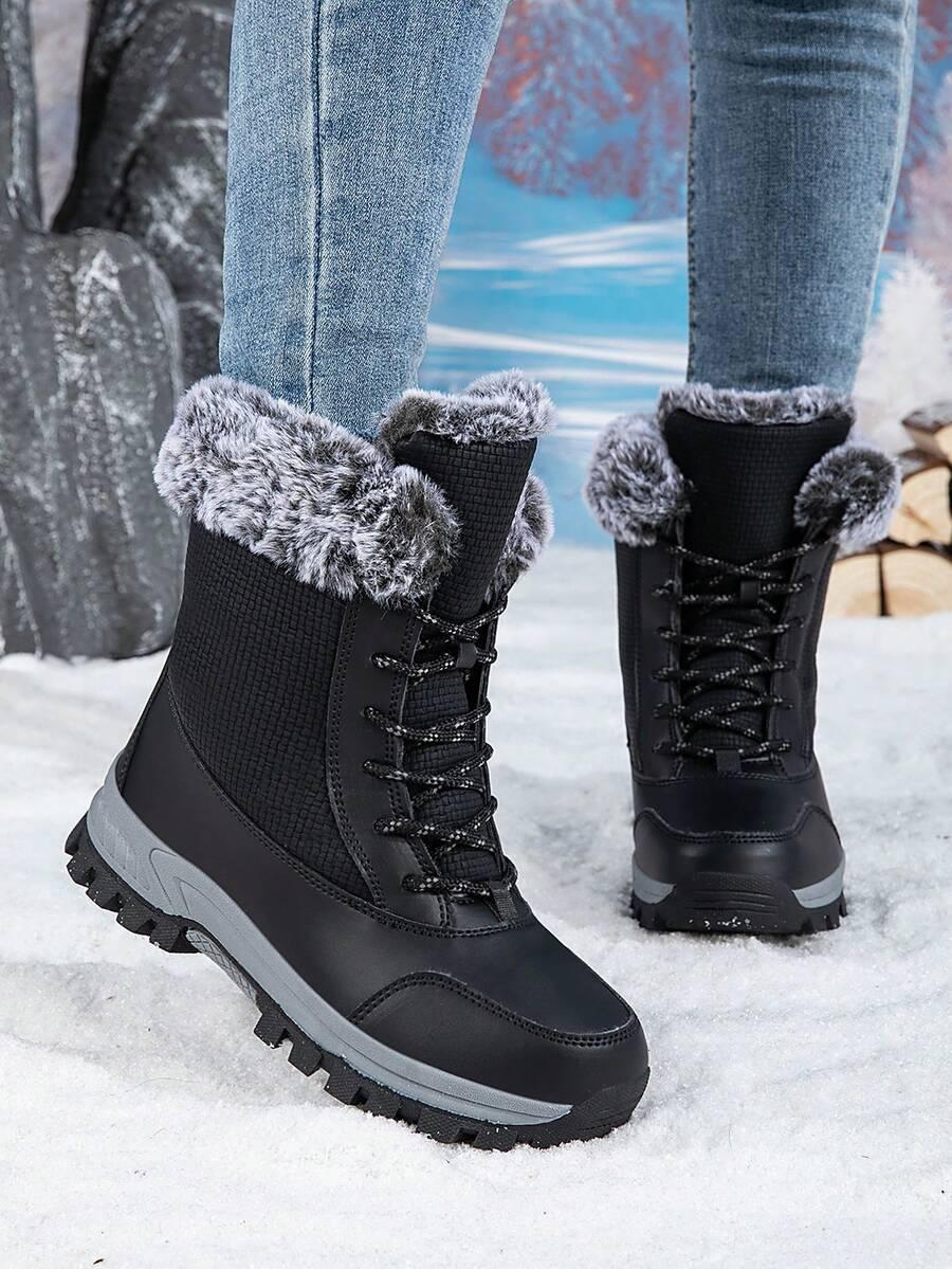 SHEIN CZARNE ŚNIEGOWCE SZTUCZNE FUTRO W01__38