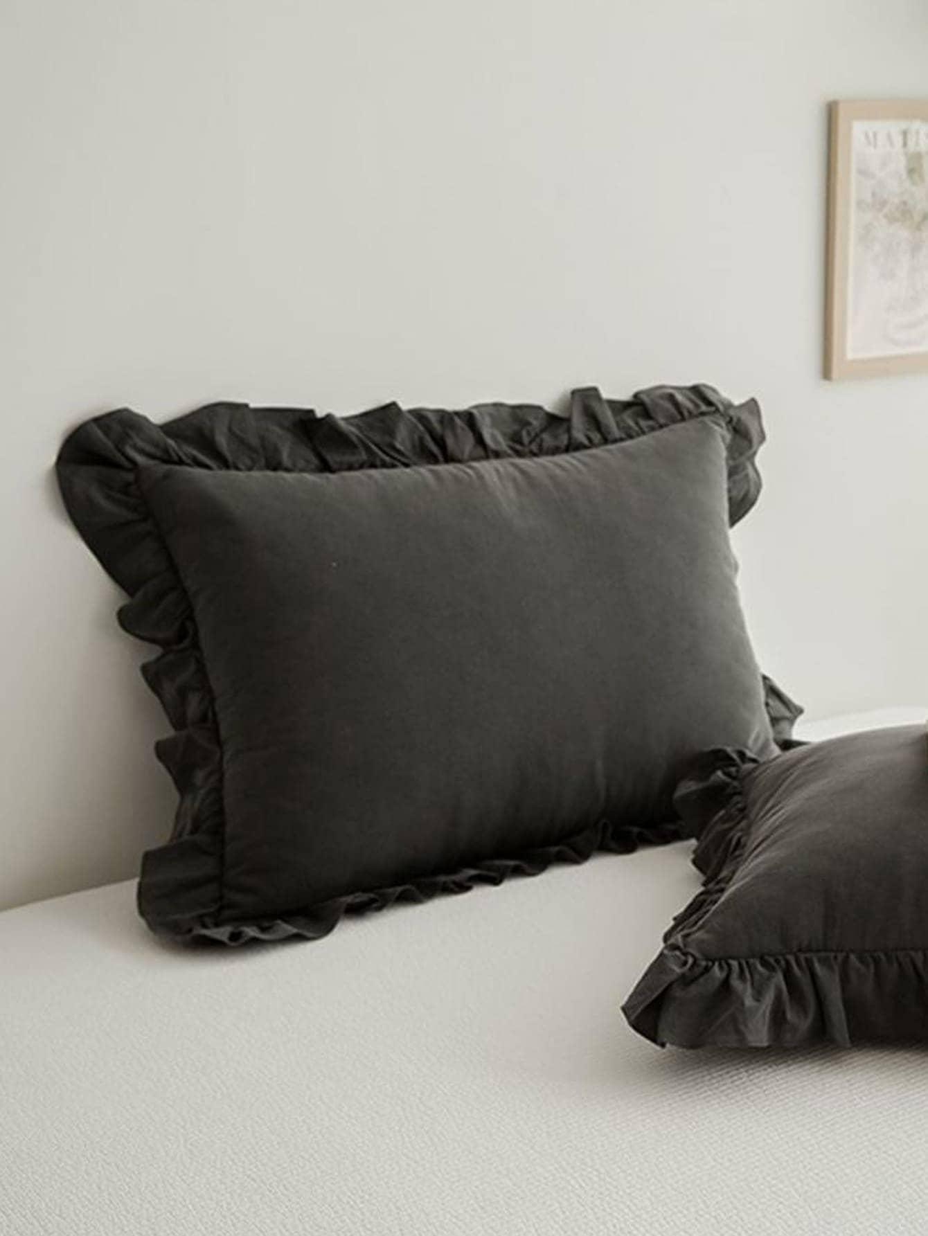 SHEIN CZARNA POSZEWKA NA PODUSZKĘ FALBANA 2-PACK S07__51X91