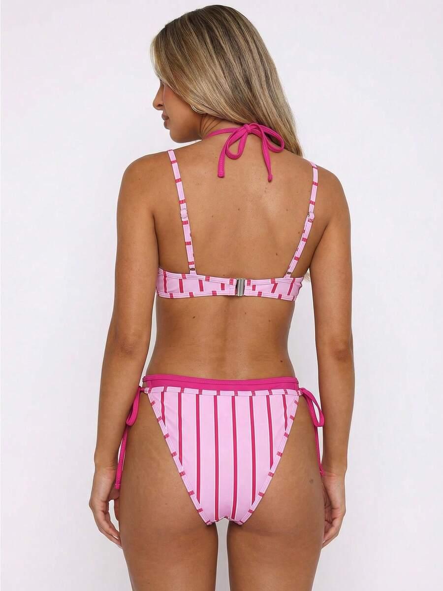 SHEIN DWUCZĘŚCIOWY STRÓJ KĄPIELOWY PRINT S09__L