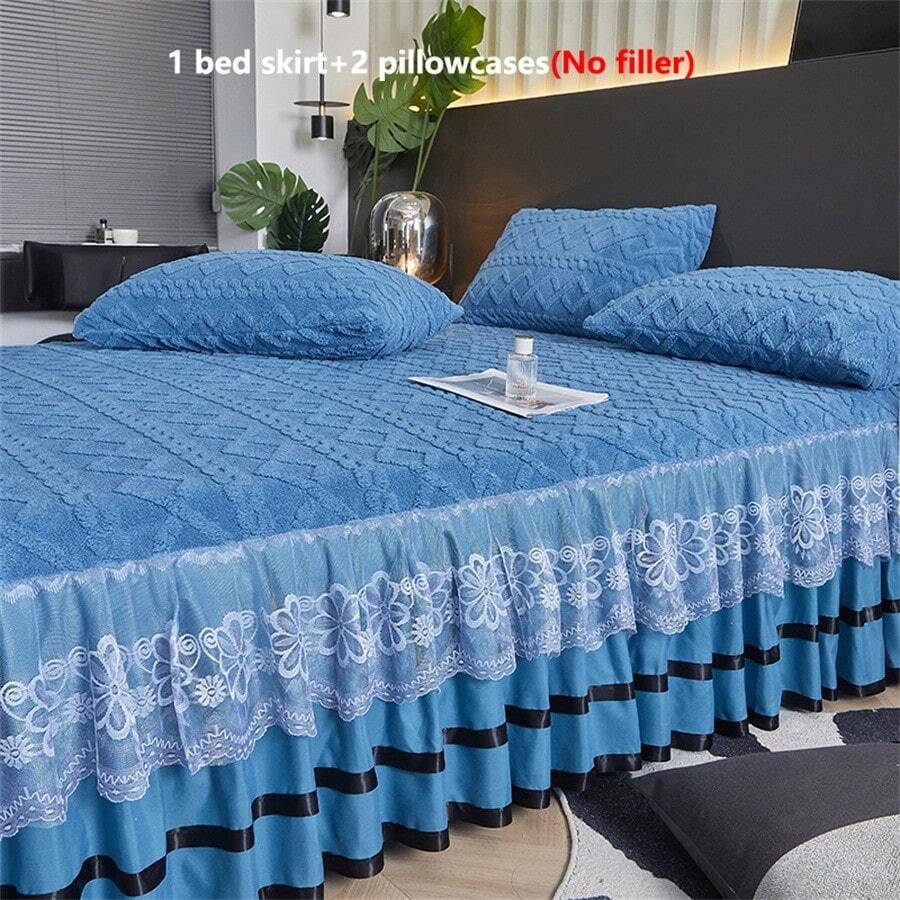 SHEIN NIEBIESKI KOMPLET POŚCIELI S07__200X220CM
