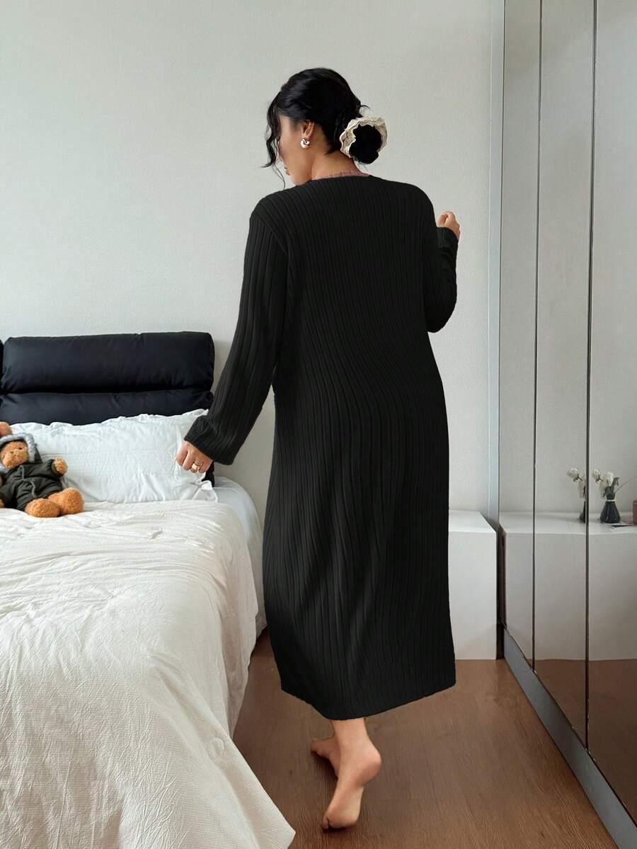 SHEIN CZARNA KOSZULA NOCNA S06__48