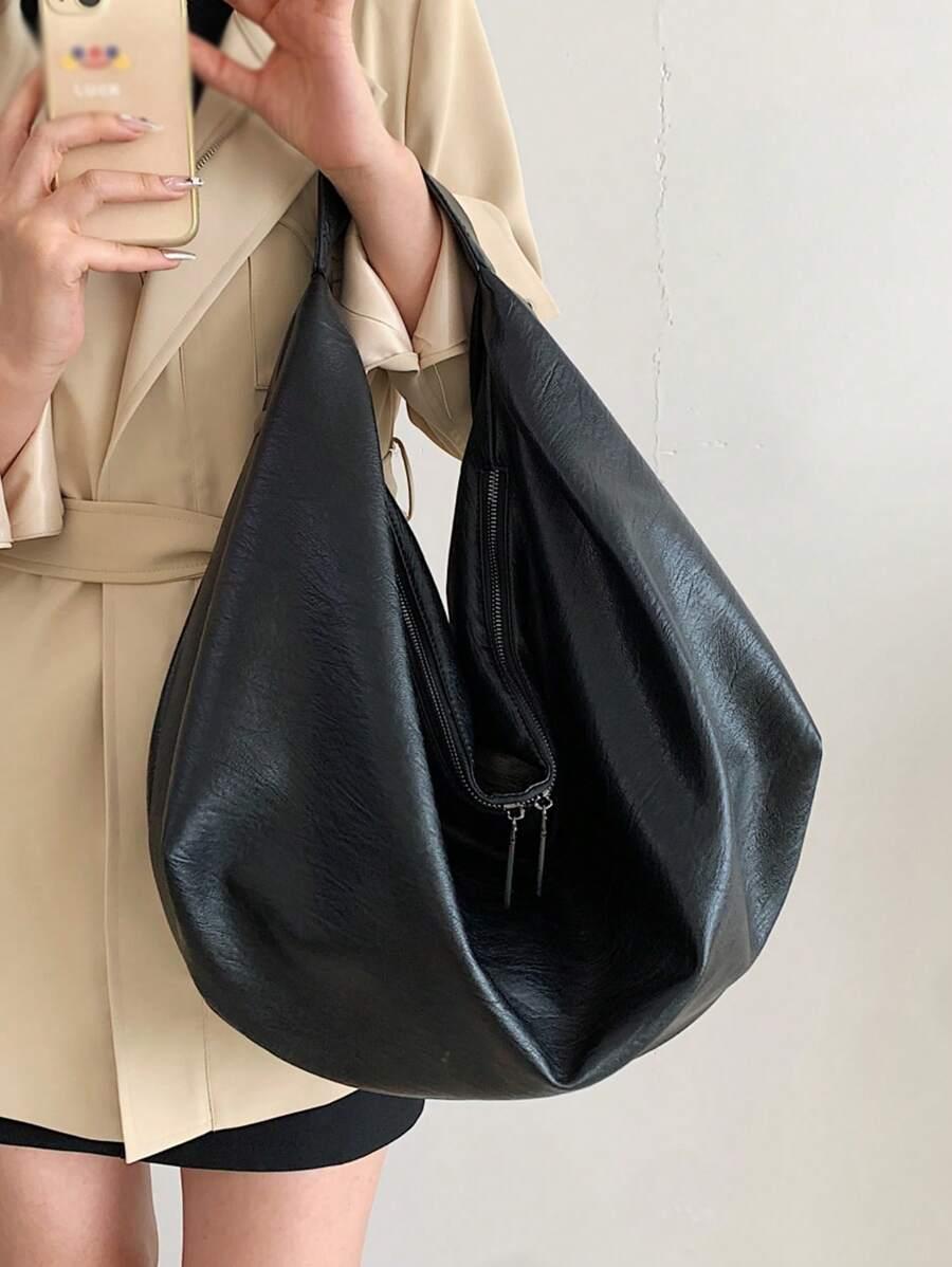 SHEIN CZARNA TOREBKA IMITACJA SKÓRY S07__43X13X32CM