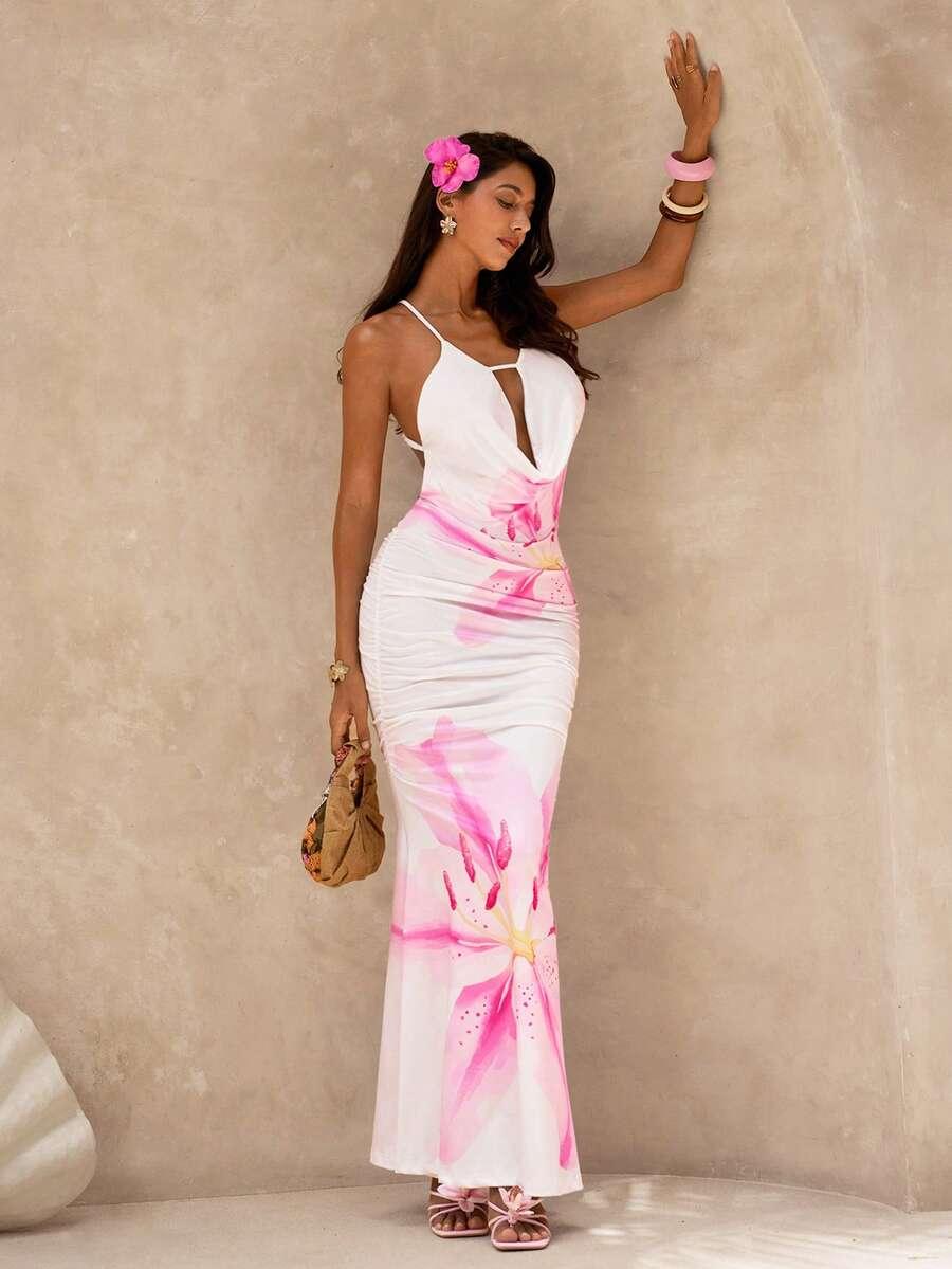 SHEIN MAXI SUKIENKA KWIATY S09__L