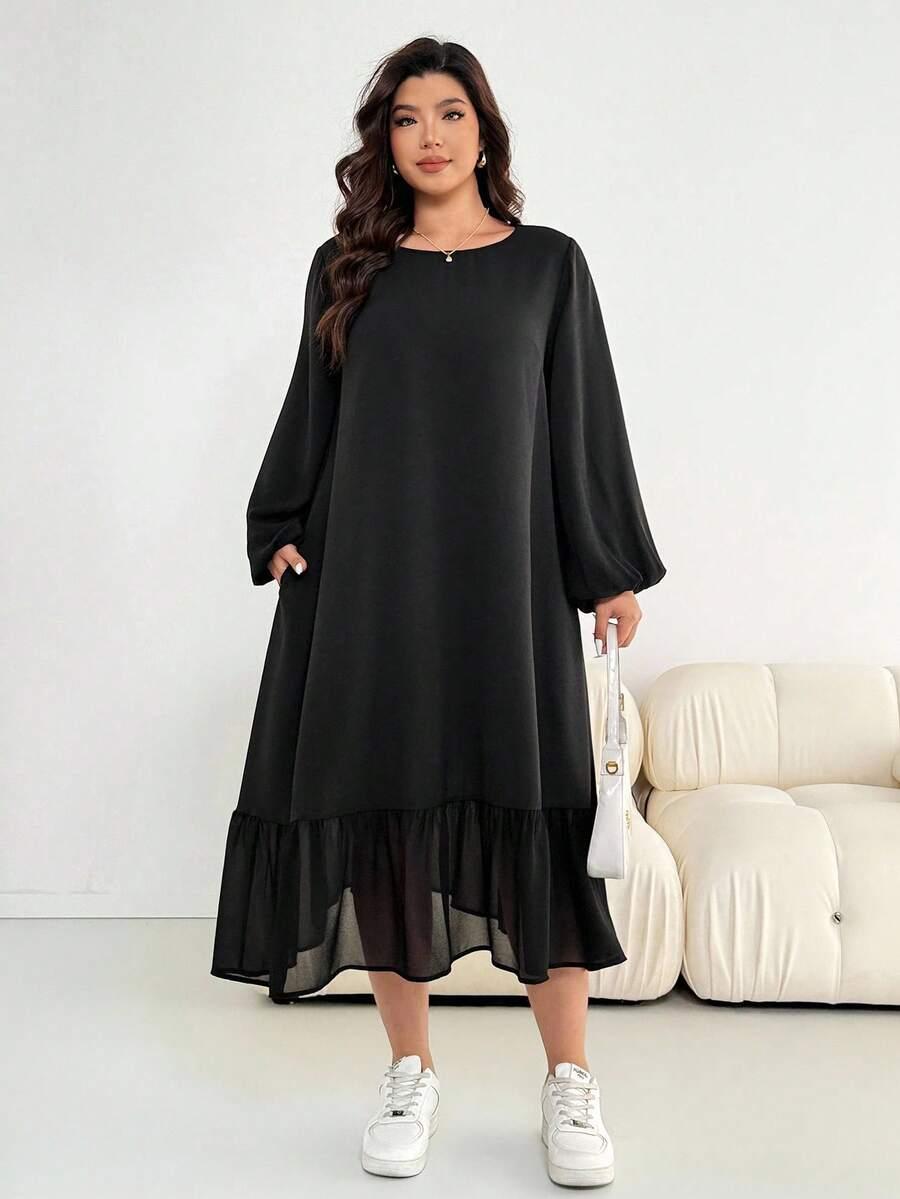 SHEIN CZARNA SUKIENKA DŁUGI RĘKAW S06__48