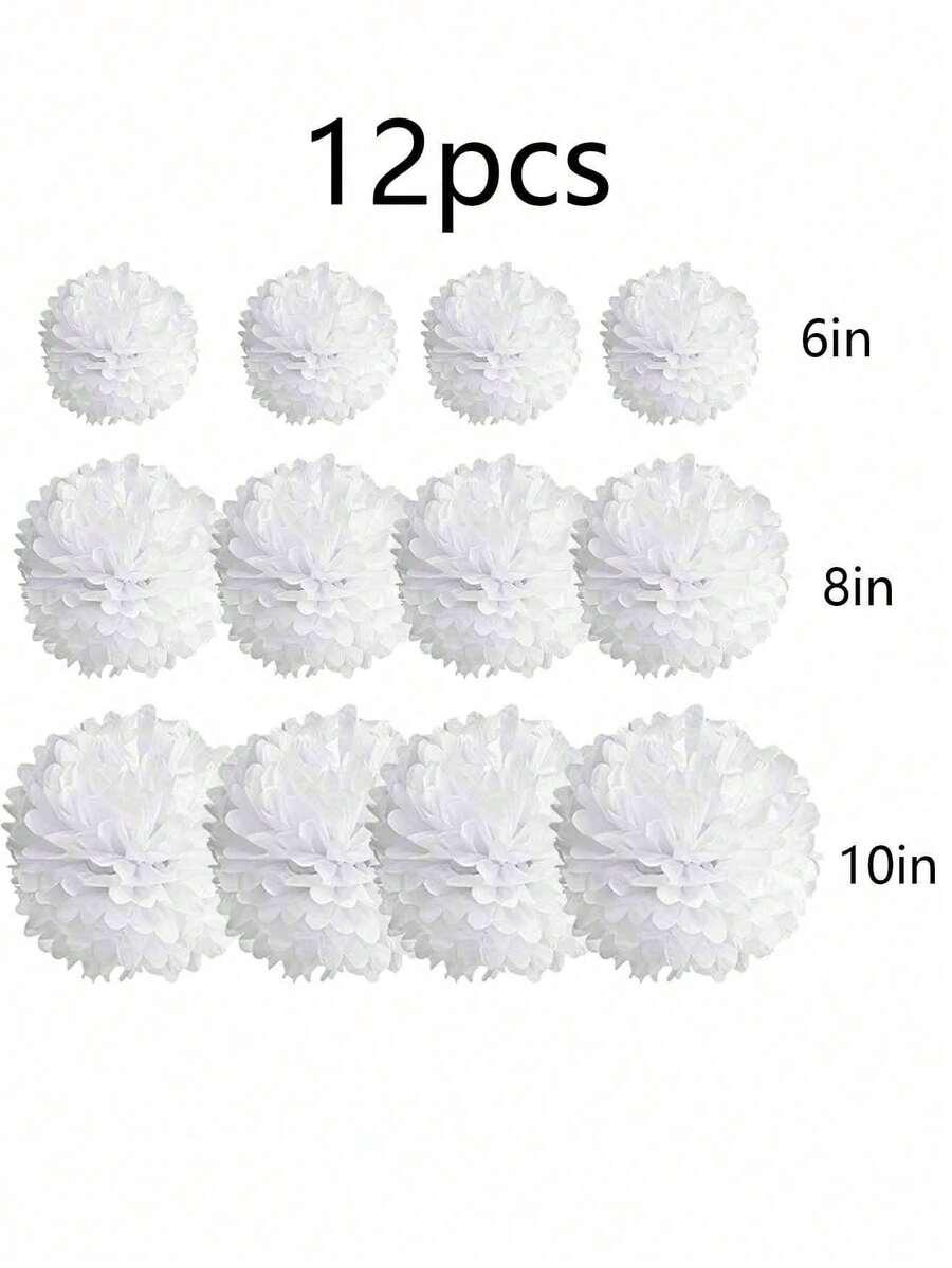 SHEIN BIAŁĄ DEKORACJA WISZĄCA 12-PACK S07