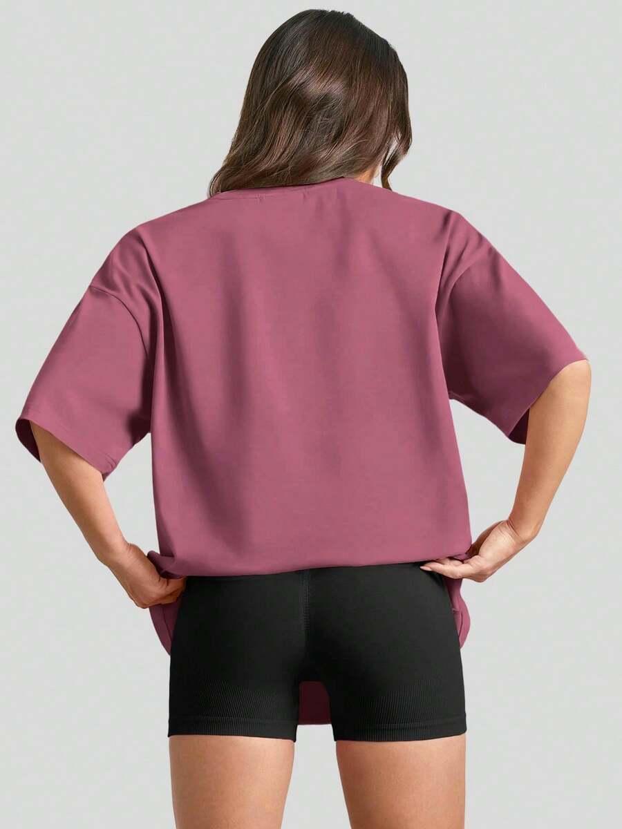 SHEIN FIOLETOWY T-SHIRT CASUAL S06__46