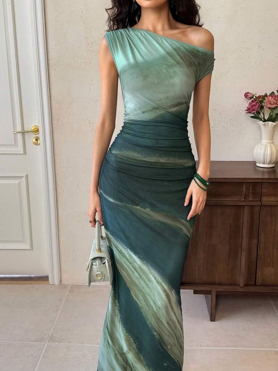 SHEIN ZIELONA MAXI SUKIENKA S06__S