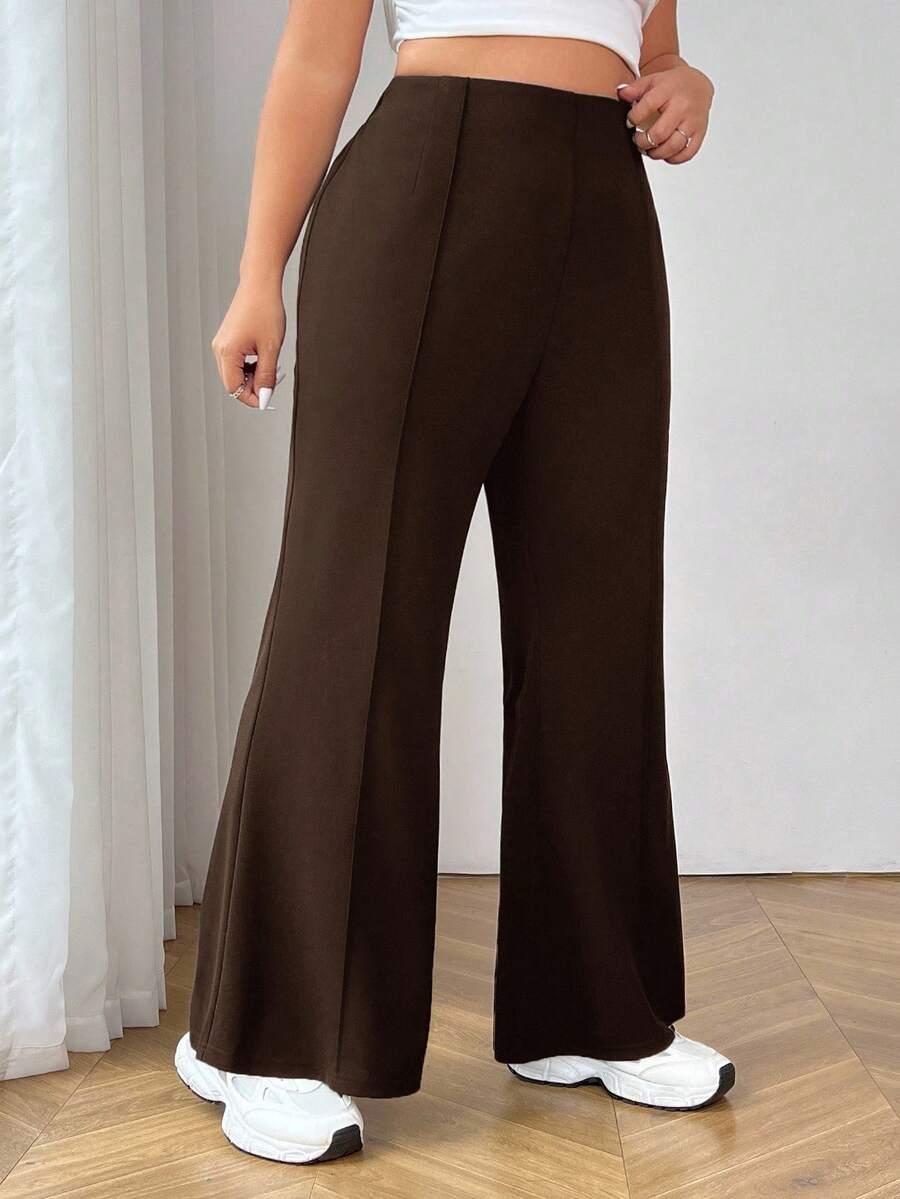 SHEIN BRĄZOWE SPODNIE DZWONY S06__48
