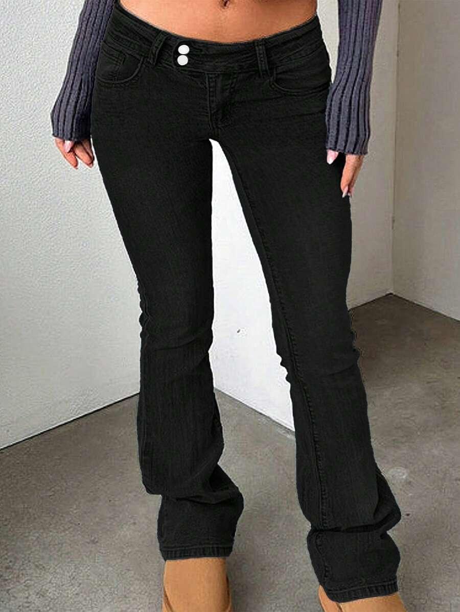 SHEIN CZARNE SPODNIE JEANS